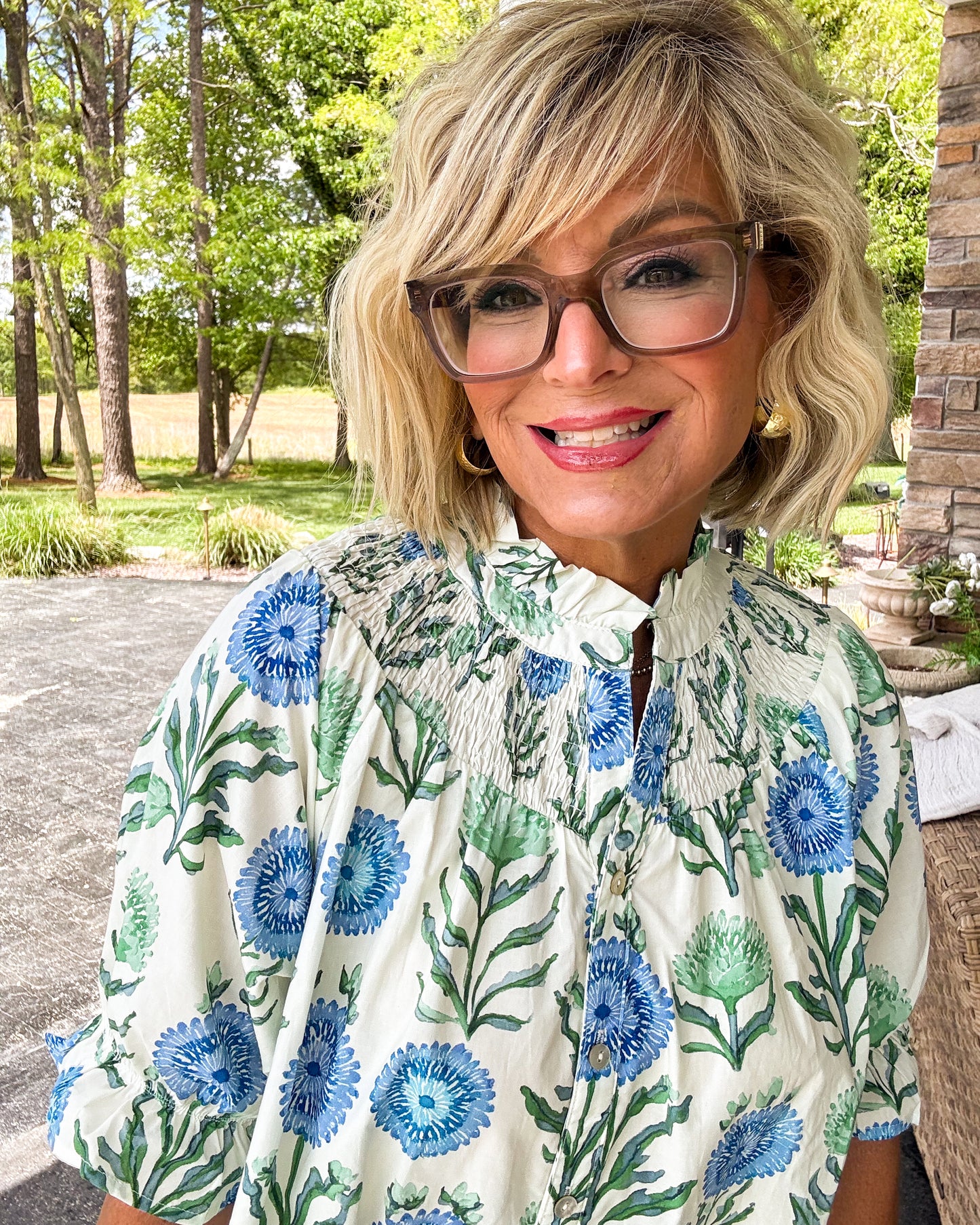 Lost In Love Floral Smocked Yoke Top