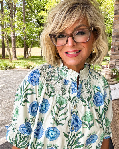 Lost In Love Floral Smocked Yoke Top