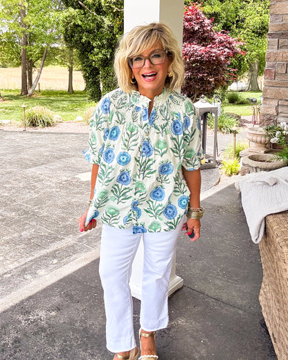 Lost In Love Floral Smocked Yoke Top