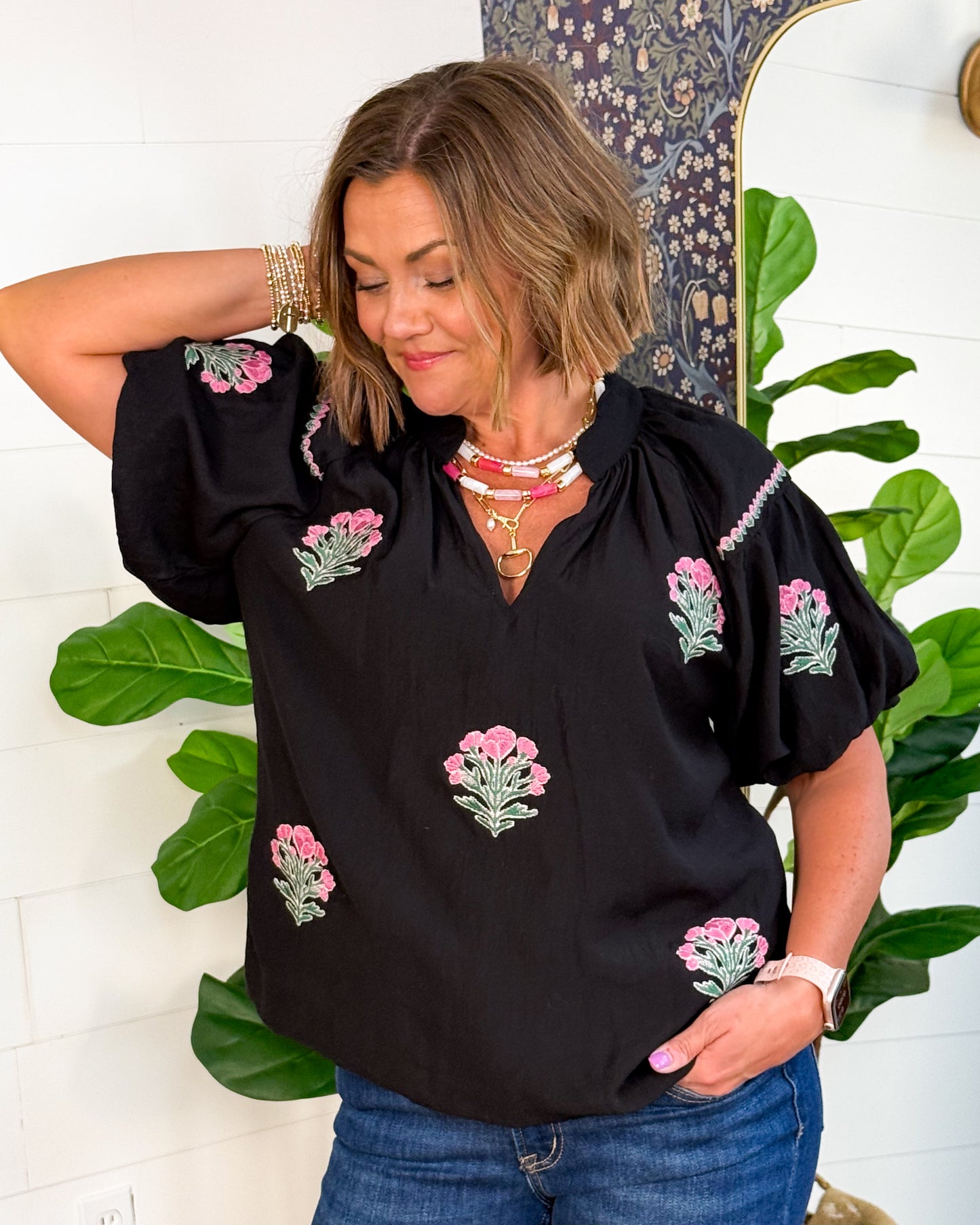Amour In Bloom Floral Embroidered Blouse