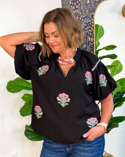 Amour In Bloom Floral Embroidered Blouse