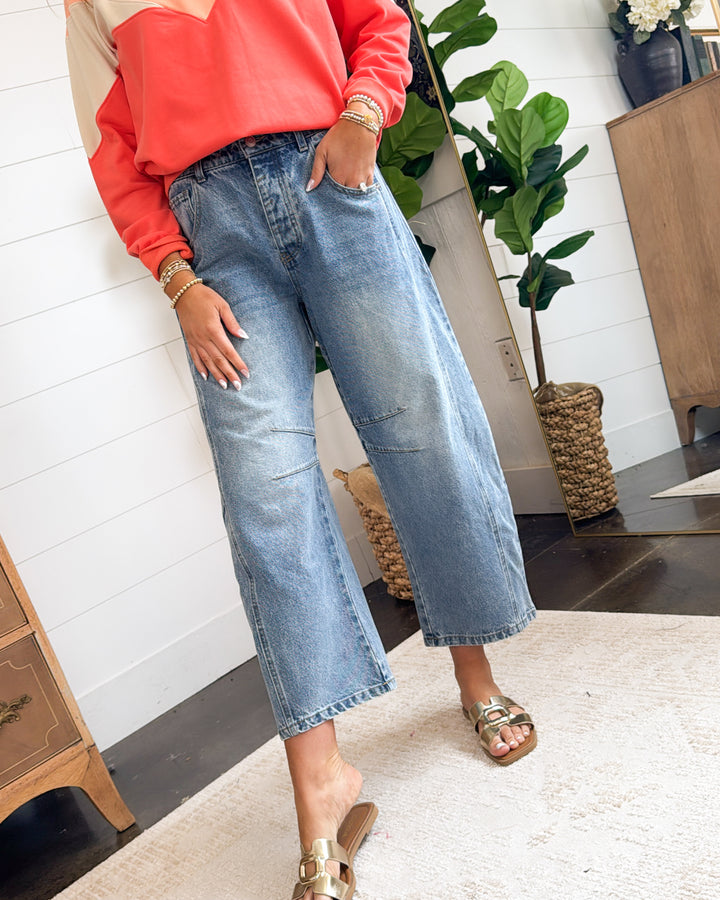 Carlisle High Rise Crop Barrel Jeans