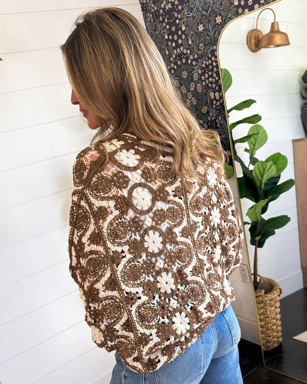 Boho Beauty Crocheted Button Up Cardigan