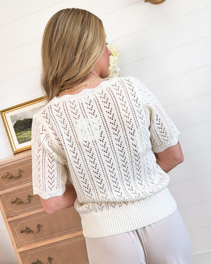 Beachy Dreams Pointelle Knit Top