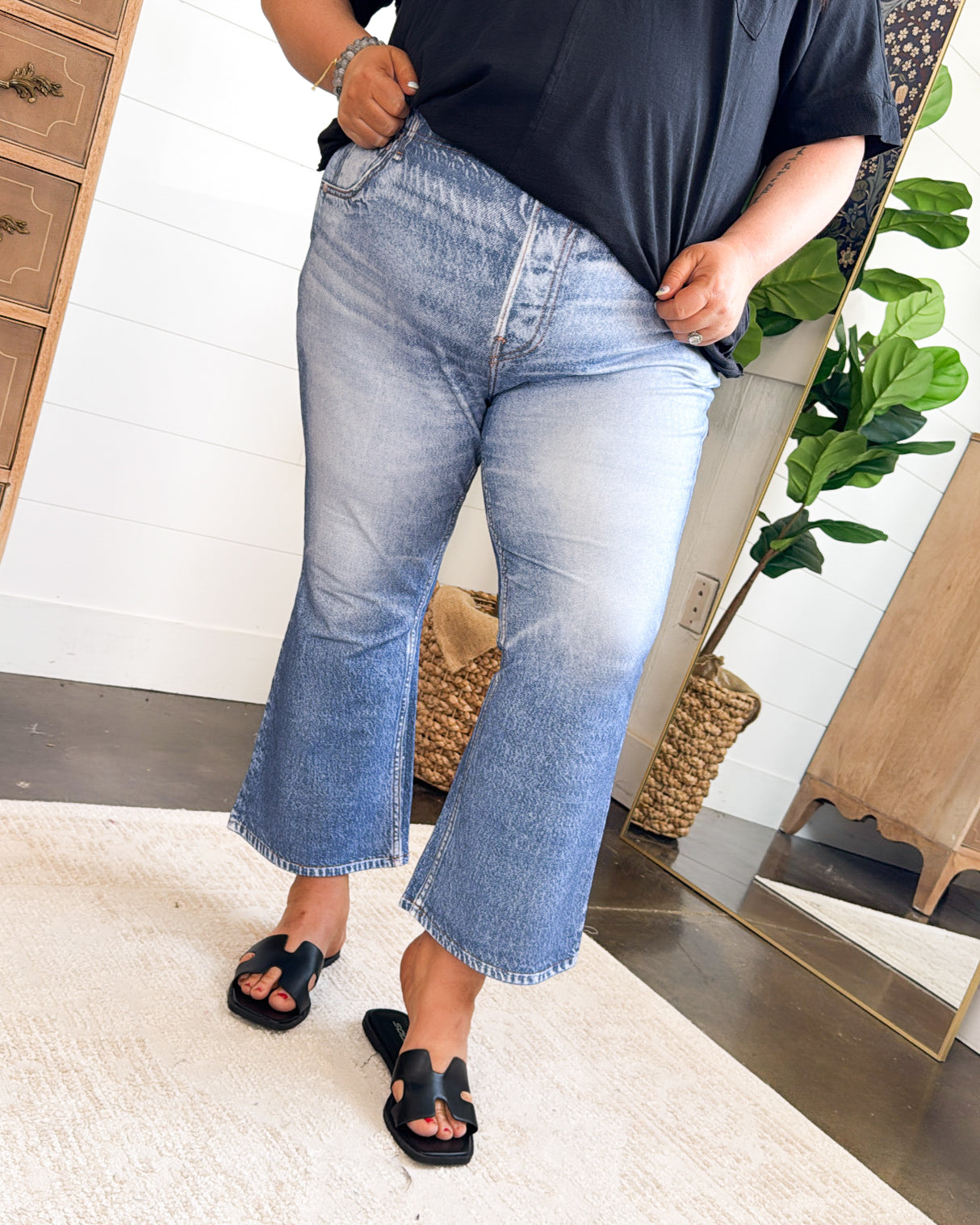 Dear Scarlett Zenim High Rise Crop Bootcut Pants