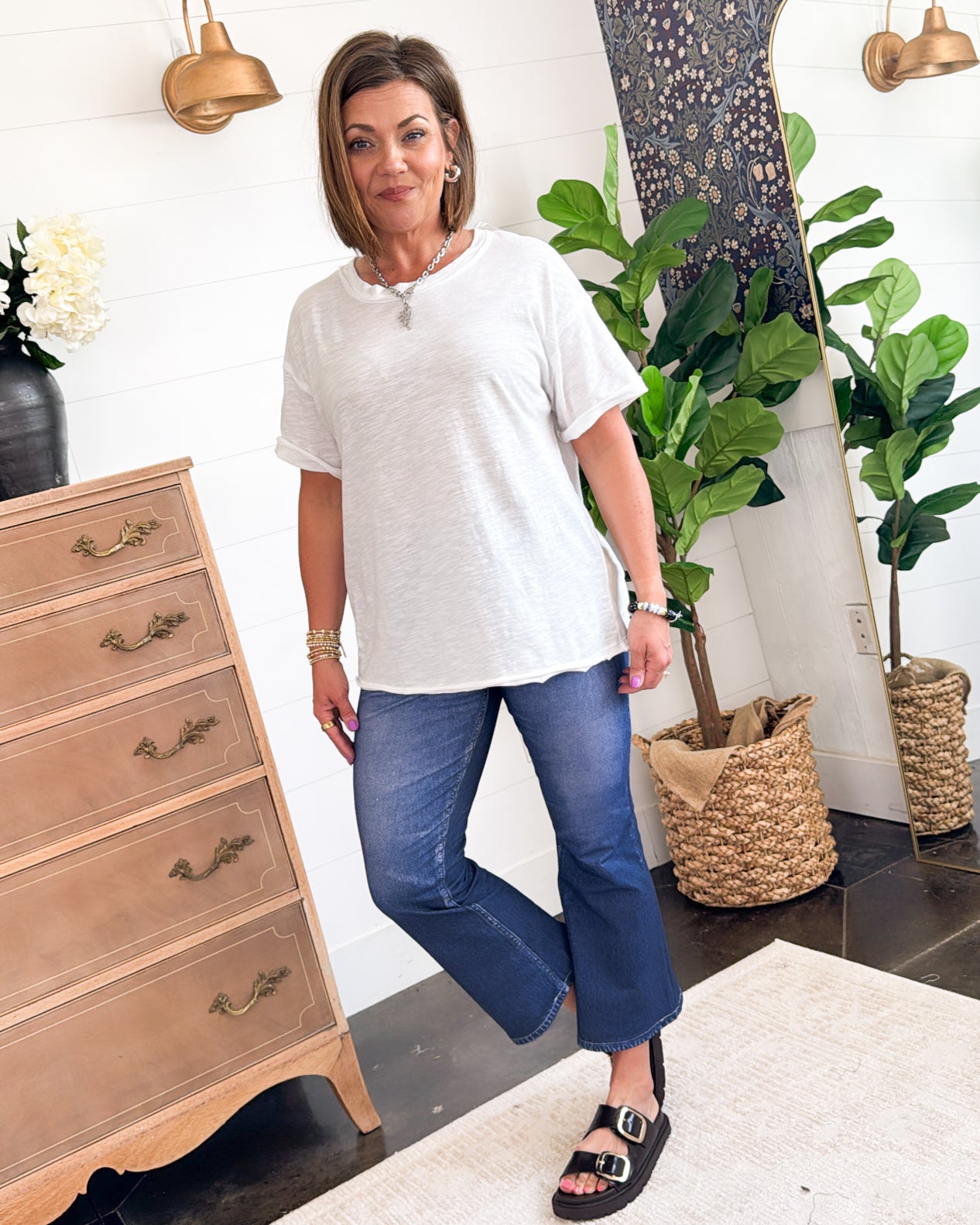 Dear Scarlett Zenim High Rise Crop Bootcut Pants