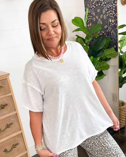 Early To Rise Slub Knit Raw Hem Tee