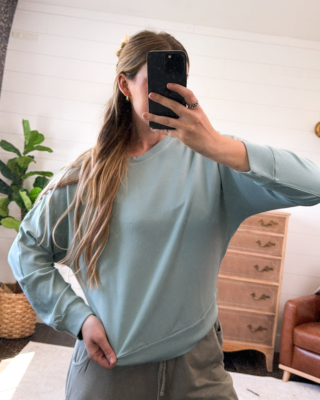 Chasing Joy Back Seam Dolman Top