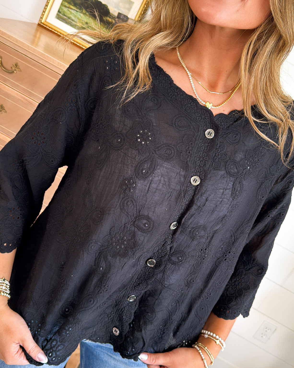 The Calico Soul Floral Crocheted Blouse
