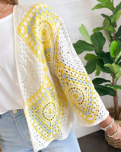 Willow Grace Crocheted Patchwork Cardigan
