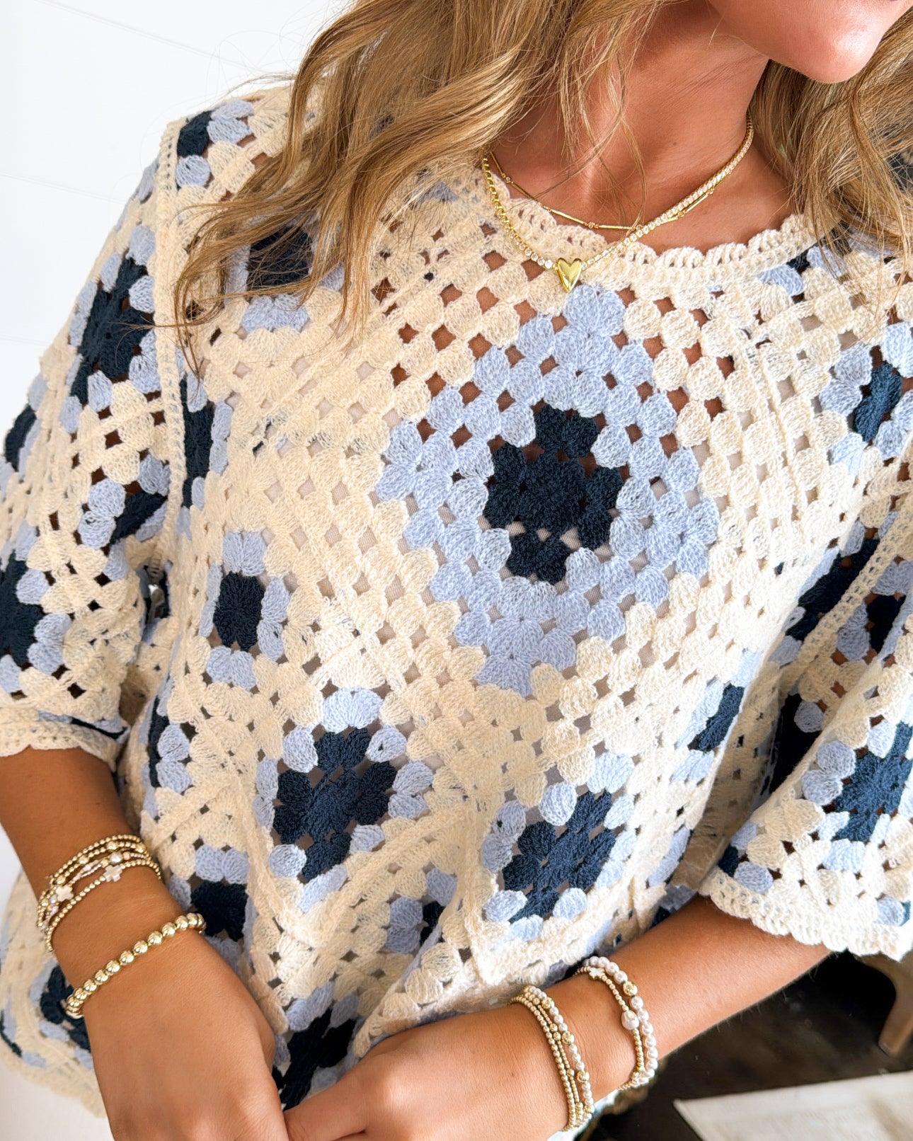 Maude Love Crocheted Patchwork Sweater