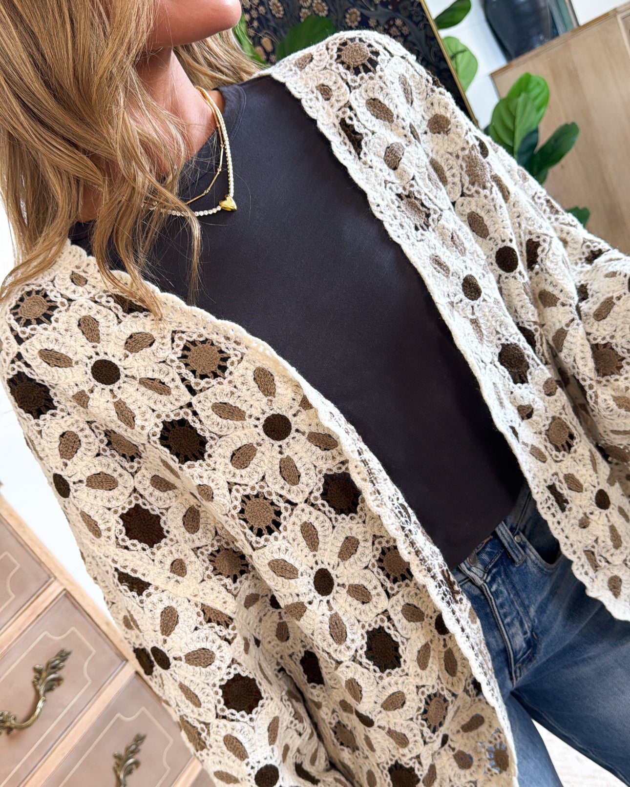 The Fiona Floral Crocheted Cardigan