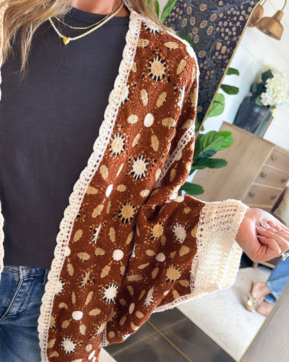 The Fiona Floral Crocheted Cardigan