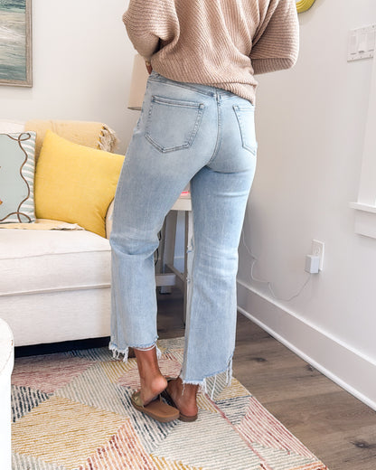 Mica Denim | Brenner High Rise Crop Wide Leg Jeans