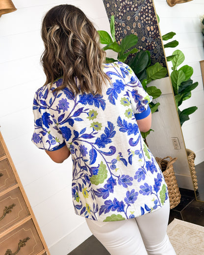 Wallflower Floral Mandarin Collar Blouse