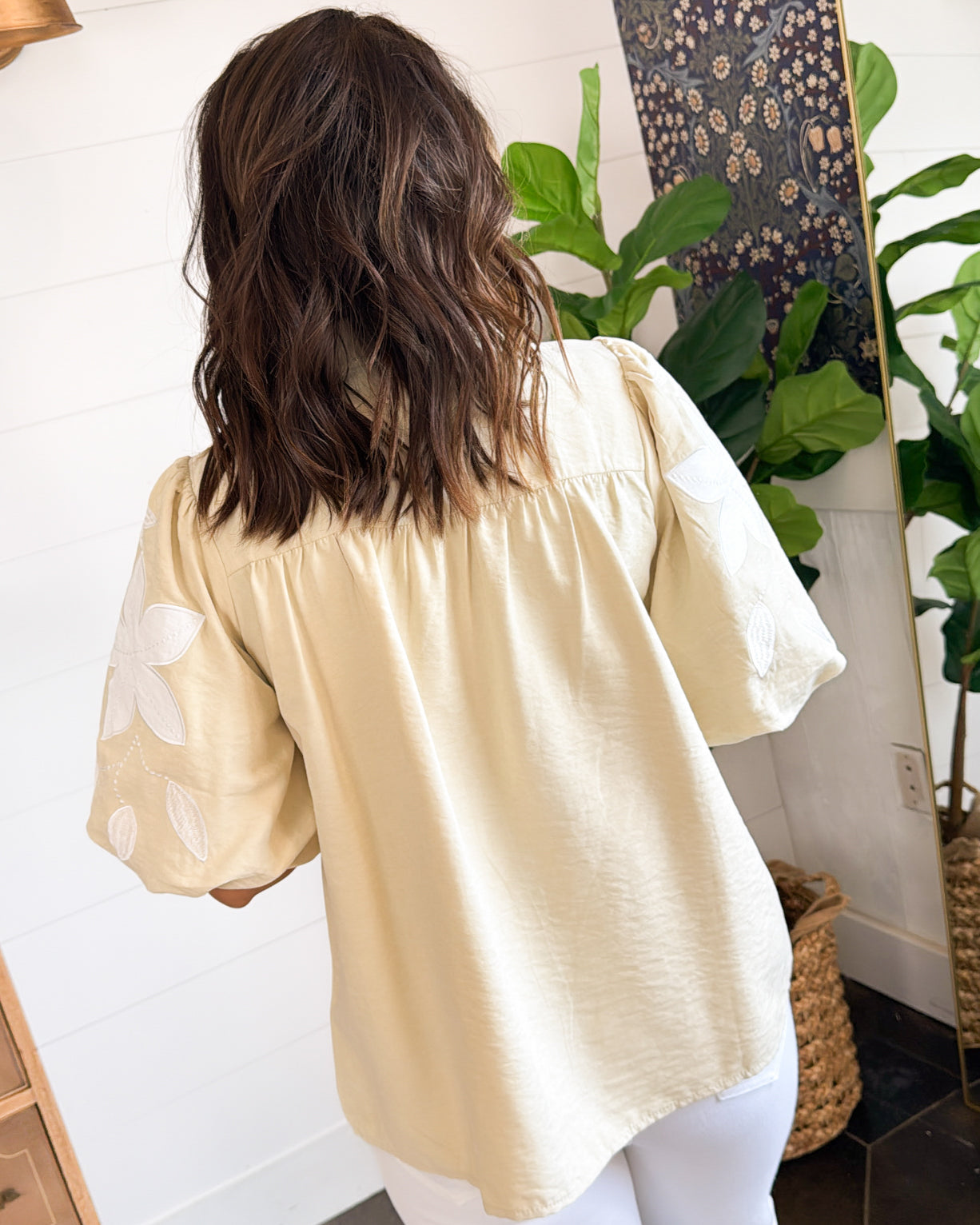 Favorite Song Floral Applique Top