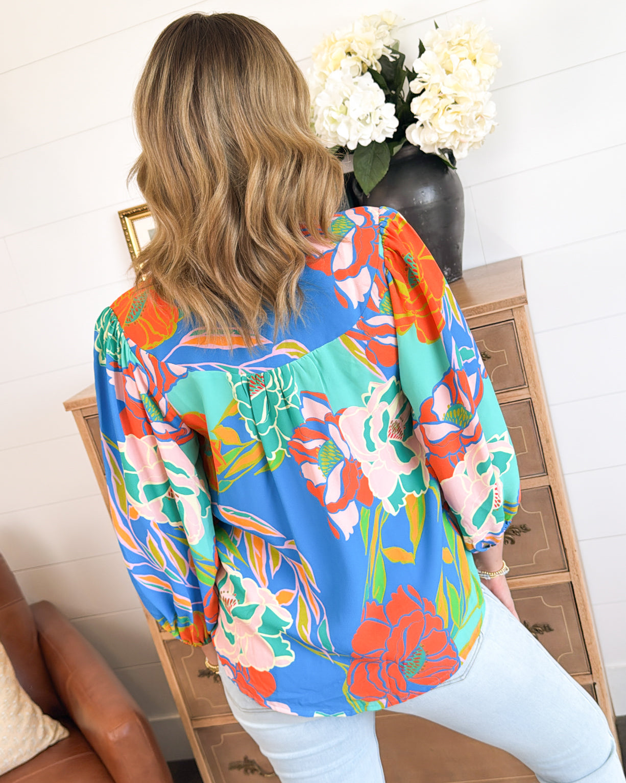 Sunlit Petals Floral Button Up Blouse
