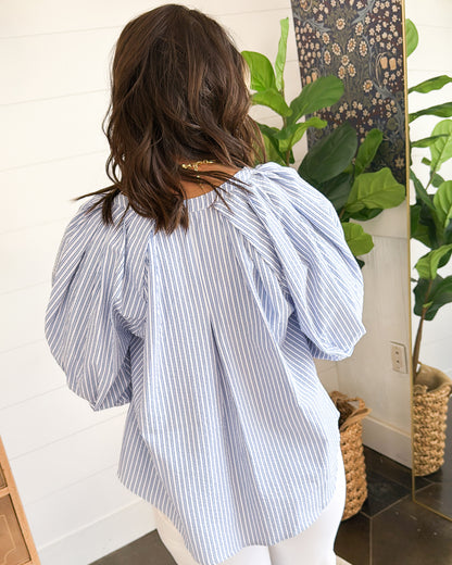 The Chaney Striped Wide Cuff Blouse