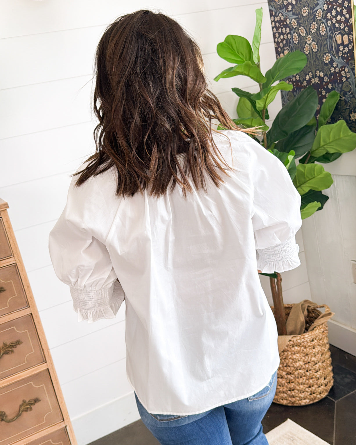 The Last Dance Embroidered Smocked Sleeve Blouse