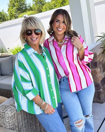 Neon Lights Striped Hi-Lo Shirt