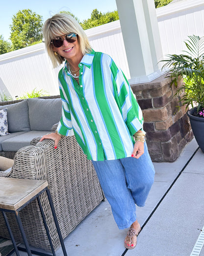 Neon Lights Striped Hi-Lo Shirt