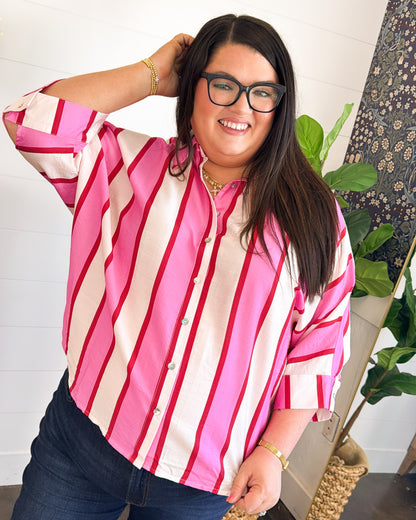 Neon Lights Striped Hi-Lo Shirt