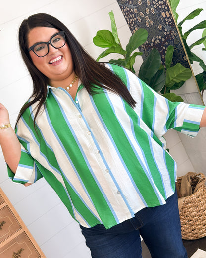 Neon Lights Striped Hi-Lo Shirt