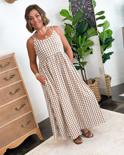 Parkside Picnic Sweater + Gingham Midi Dress Set