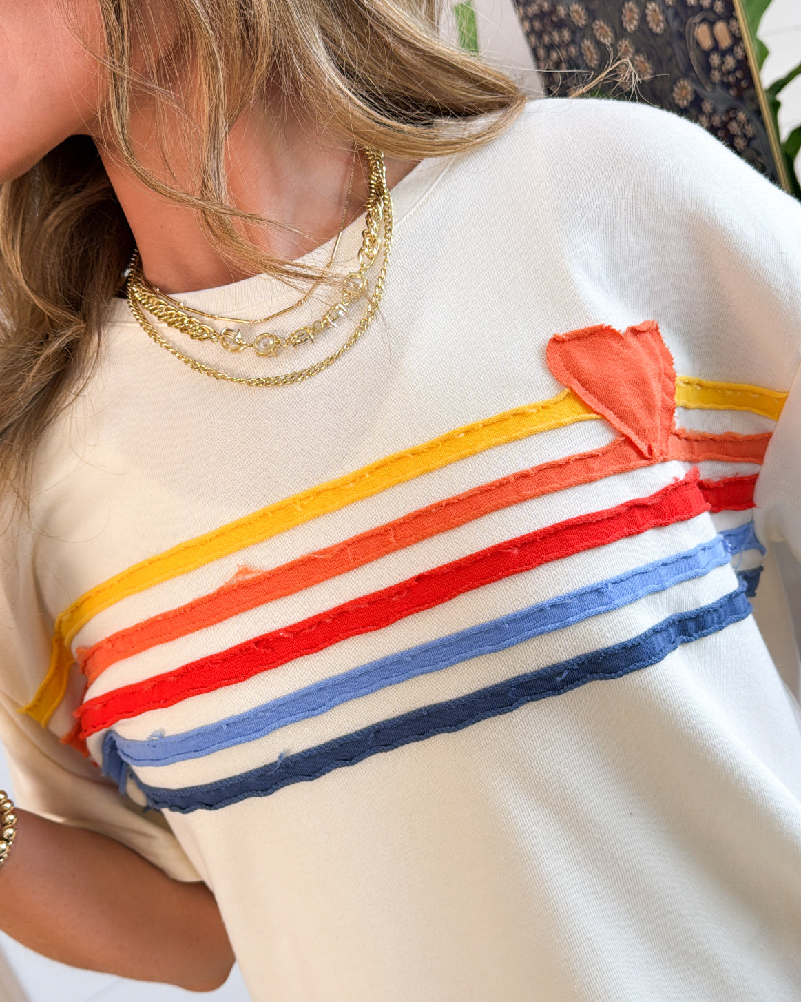 My Colorful Heart Rainbow Patch Tee