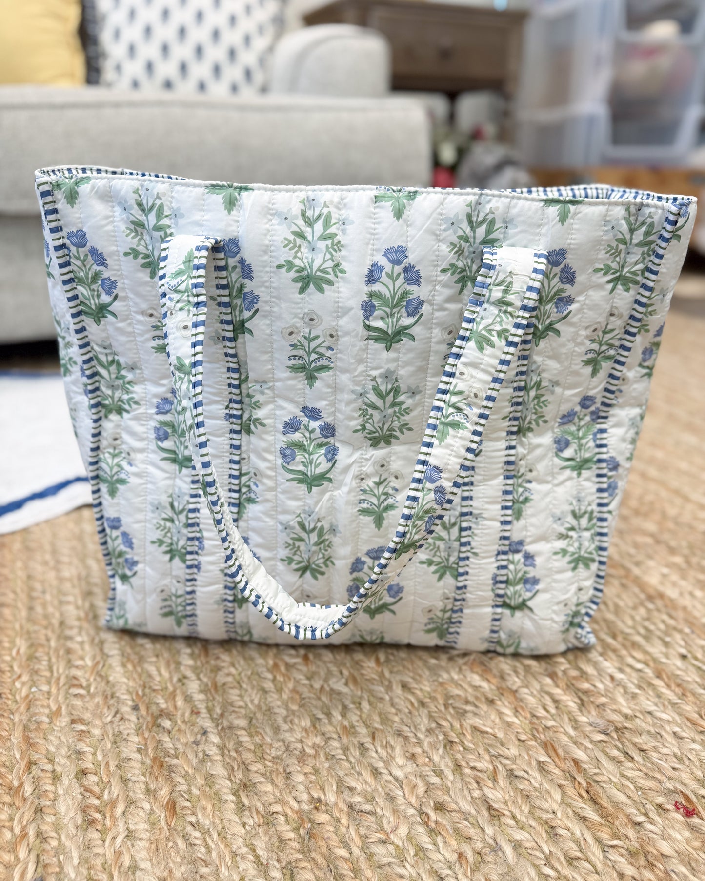 Weekend Market Quilted Tote Bag