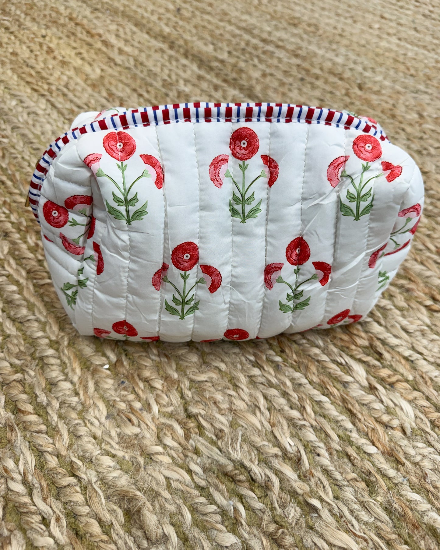 Weekend Primping Quilted Makeup Bag