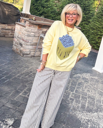 Sweet Pickings Blueberry Basket Knit Sweater