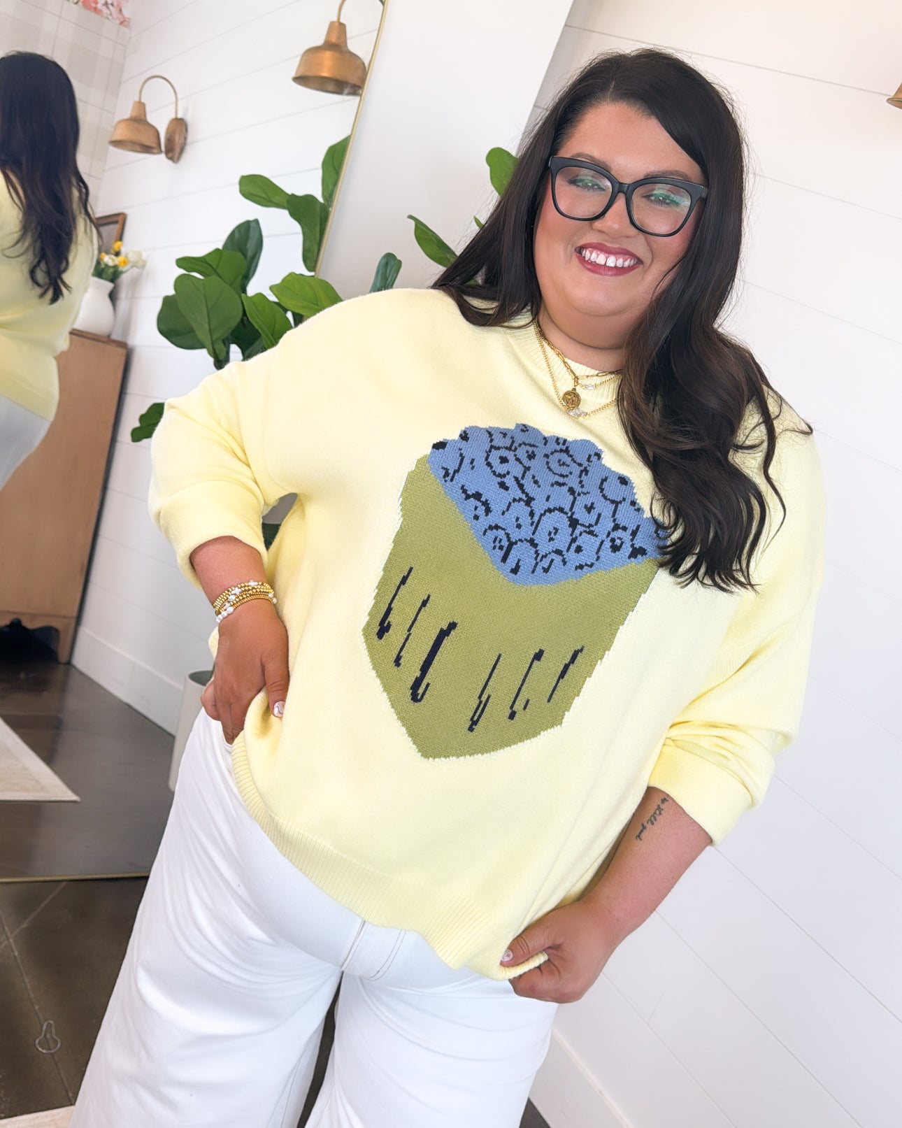 Sweet Pickings Blueberry Basket Knit Sweater