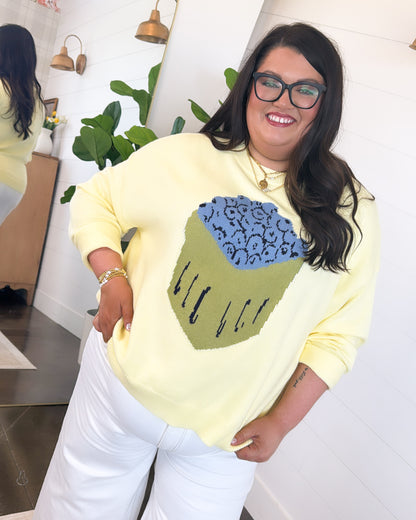 Sweet Pickings Blueberry Basket Knit Sweater