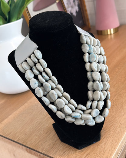 Ocean Mist Marbled Stone Magnetic Necklace
