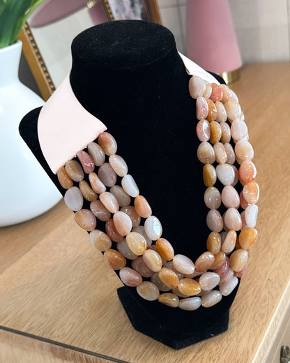 Ocean Mist Marbled Stone Magnetic Necklace