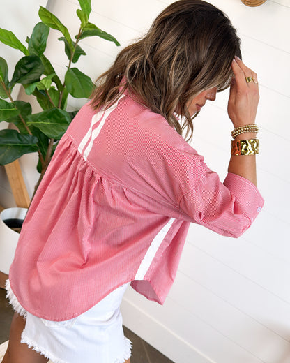 Sailors Delight Striped Contrast Trim Shirt