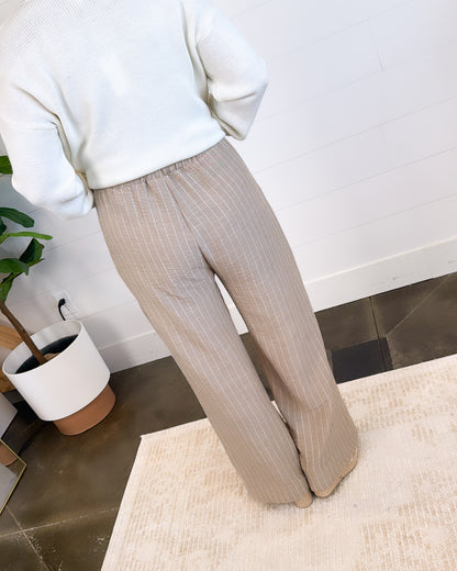 Bon Voyage Striped Gauze Knit Wide Leg Pants