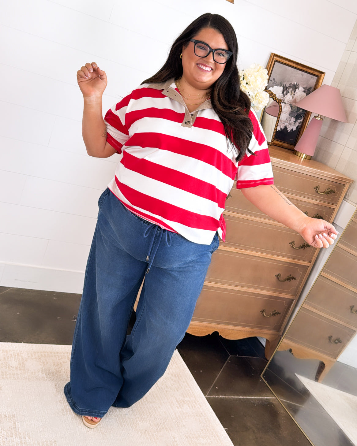 Hit The Course Striped Polo Top