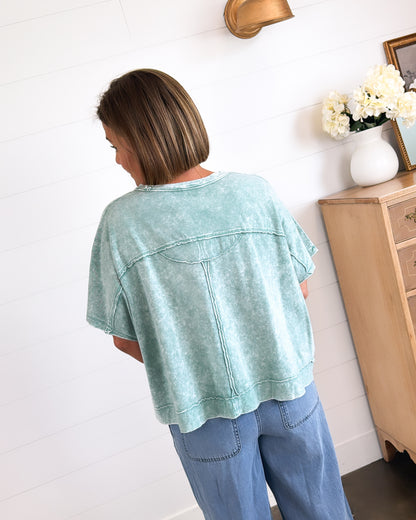 Sunfade Mineral Washed Exposed Seam Tee