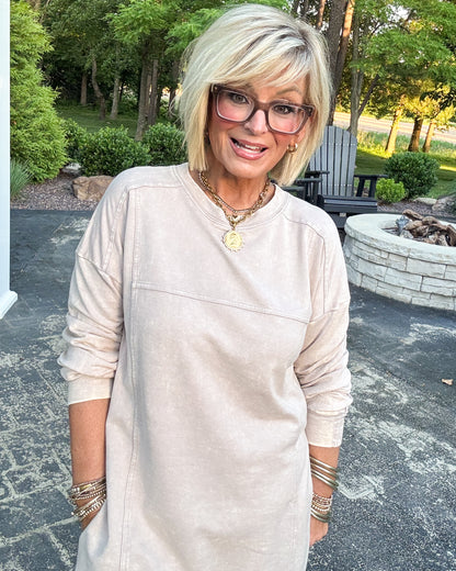 Breezy Days Washed French Terry Dress