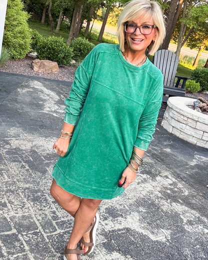 Breezy Days Washed French Terry Dress