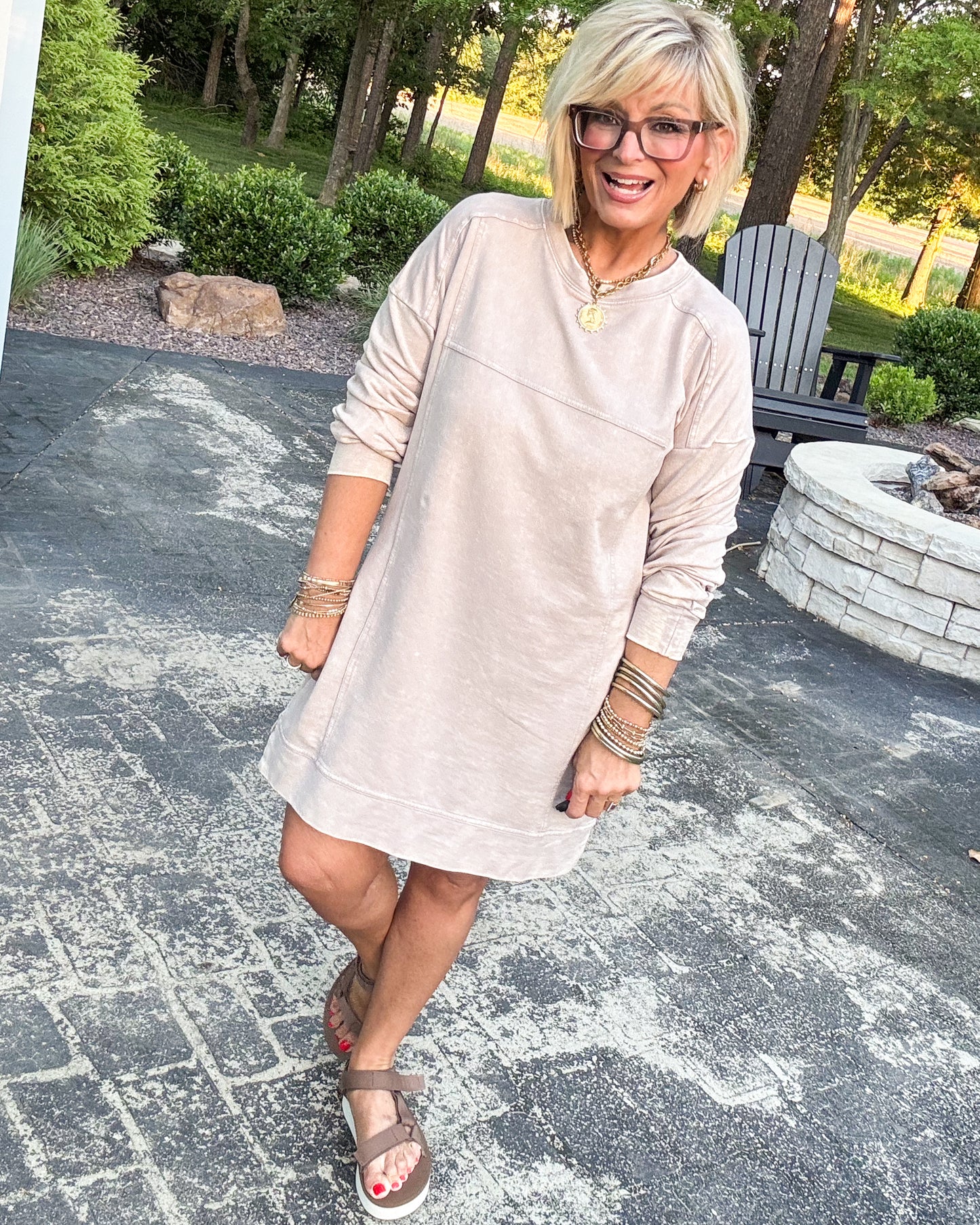 Breezy Days Washed French Terry Dress