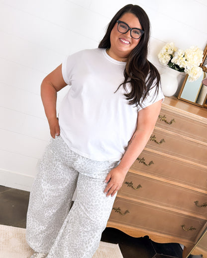 Wild About It Leopard High Rise Barrel Jeans