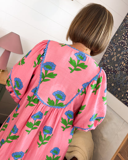 Garden Serenade Floral Tiered Midi Dress
