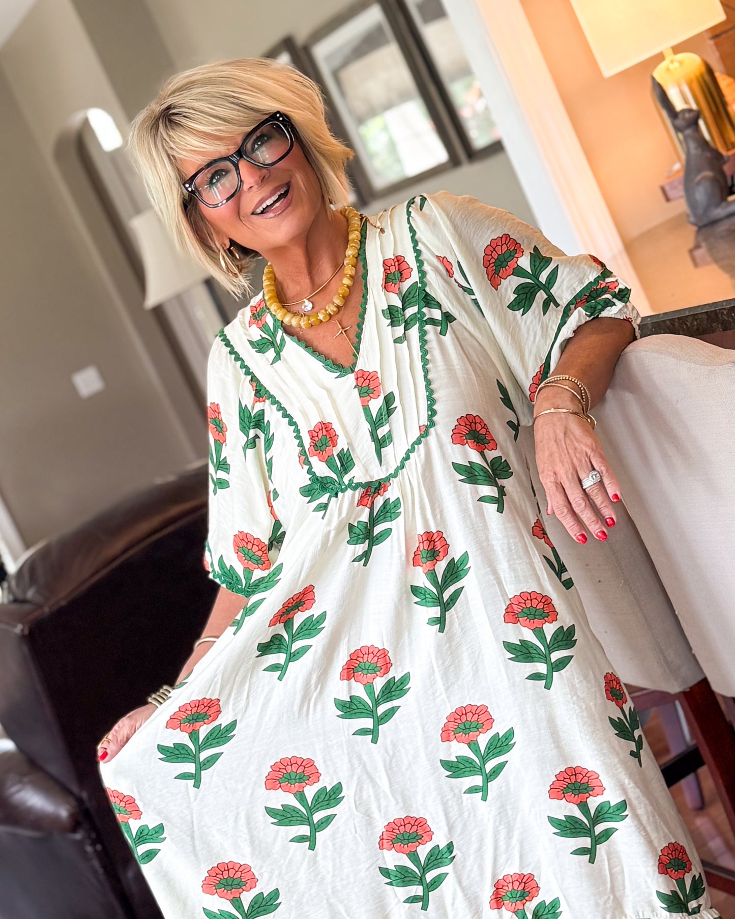 Garden Serenade Floral Tiered Midi Dress