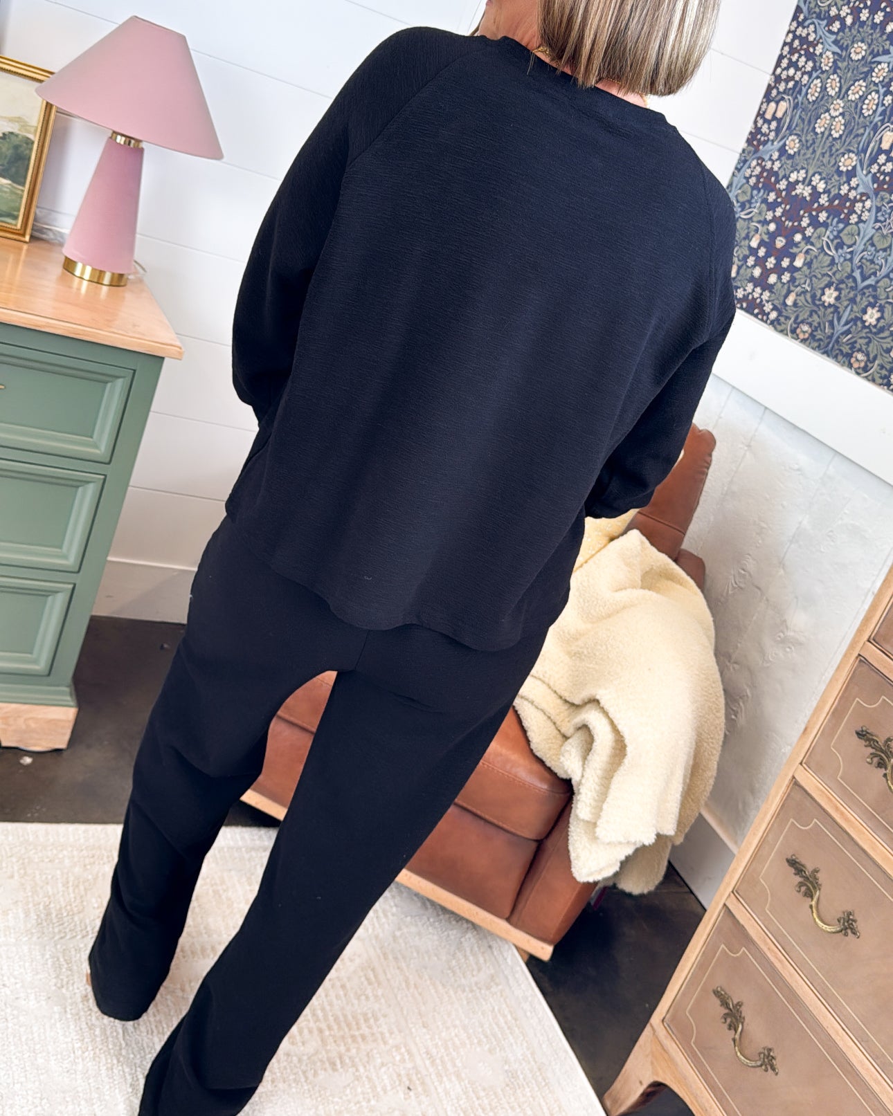 Stand Out Staple Slub Knit Top + Pants Set