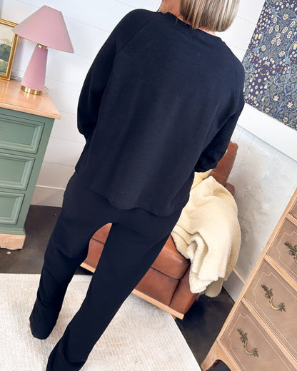 Stand Out Staple Slub Knit Top + Pants Set