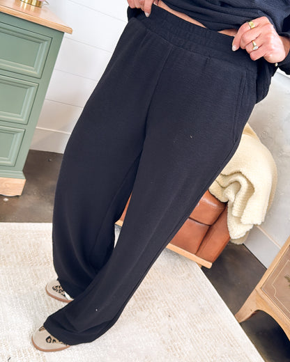 Stand Out Staple Slub Knit Top + Pants Set