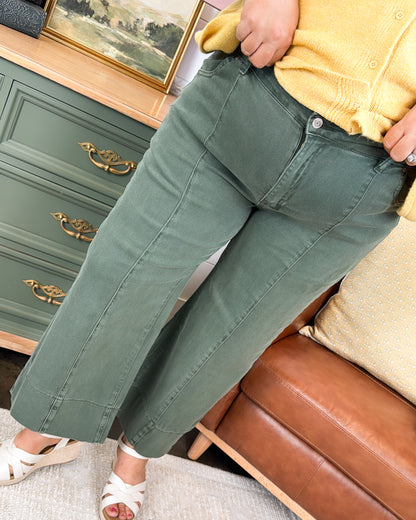 Zenana Denim | Garrett Mid Rise Crop Wide Leg Jeans